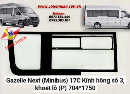 GAZelle Next (MiniBus) 17C Kính Hông Số 3, Khoét Lỗ(P)