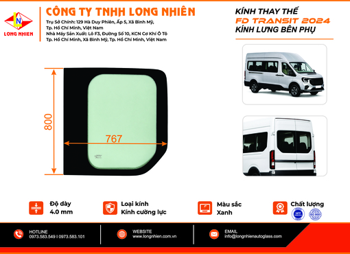 Ford Transit 2024 Kính Lưng (P)