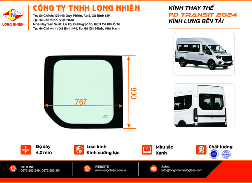 Ford Transit 2024 Kính Lưng (T)