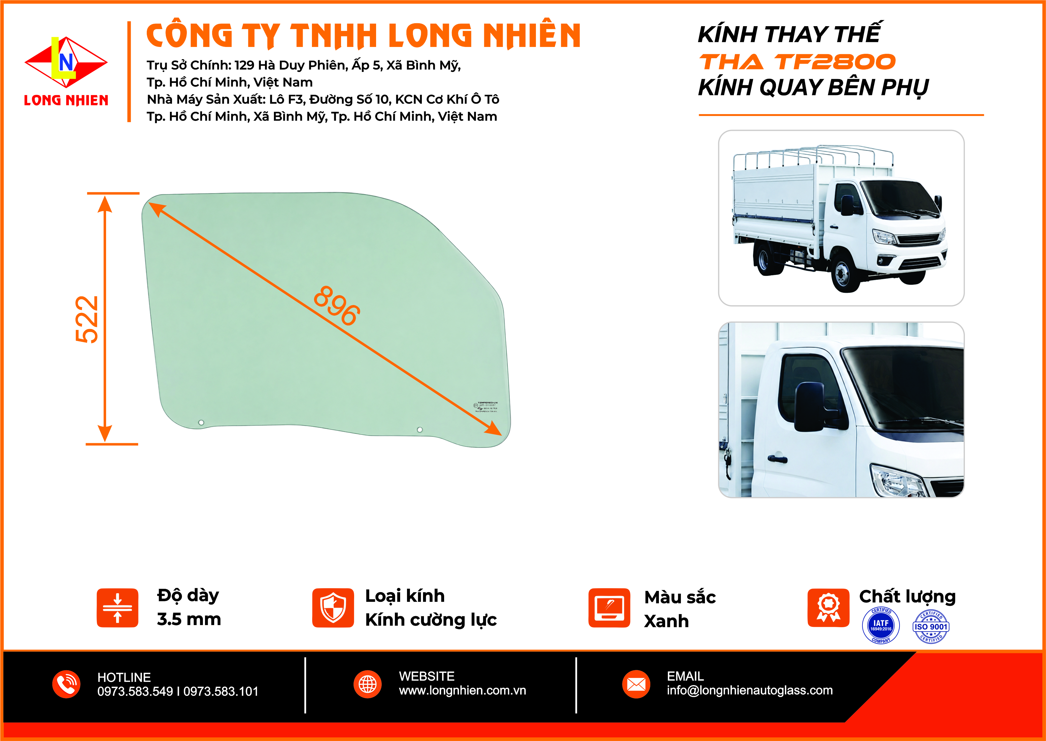 Thaco Frontier TF2800 Kính quay 2 lỗ (P)