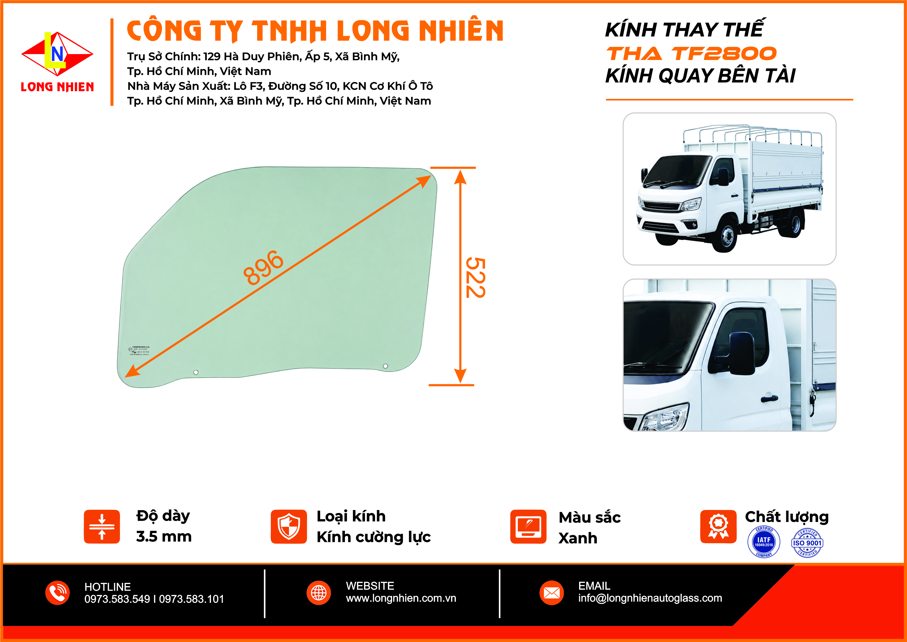 Thaco Frontier TF2800 Kính quay 2 lỗ (T)