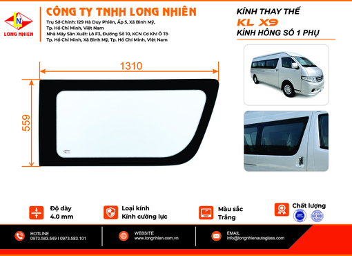 KLM X9 16C Kính hông số 1 (P)