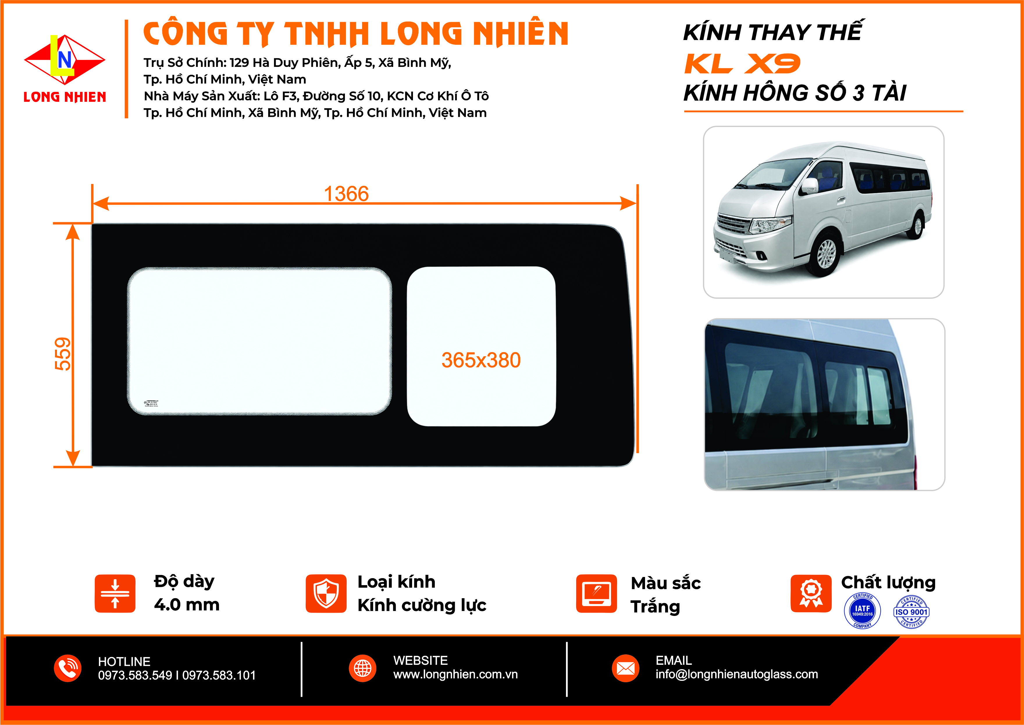 Kim Long X9 16C Kính hông số 3 (T)