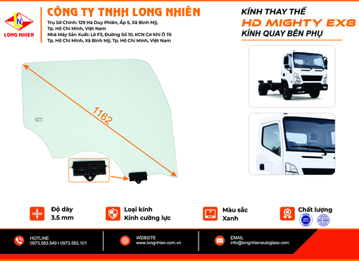 Hyundai Mighty EX8 Kính quay (P)