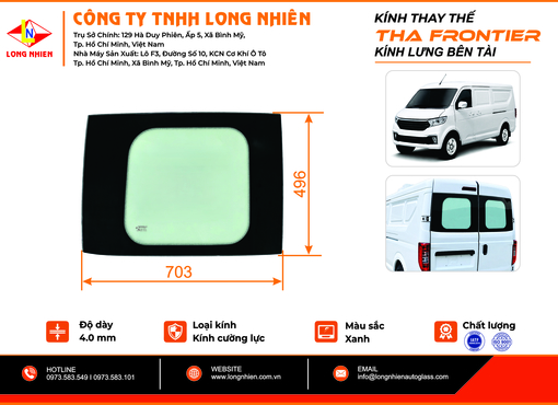 Thaco Frontier TF420V/TF450V/TF480V Kính lưng (T)