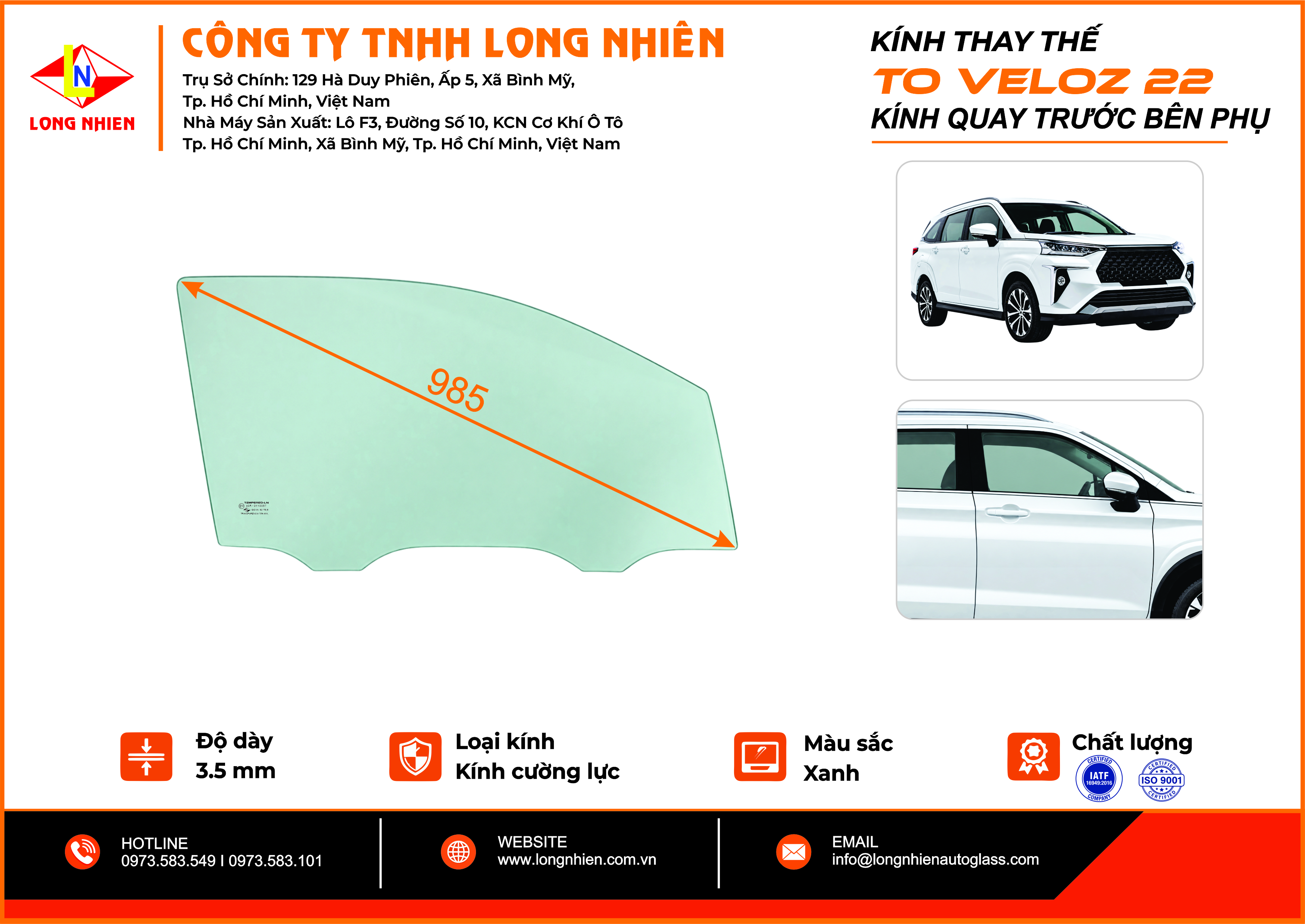 Toyota Veloz 2022 Kính quay trước (P)